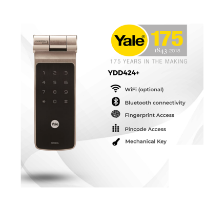 Yale YDD424 (Tubular Deadbolt Lock), Bluetooth, Fingerprint and Pincode Smart Lock  